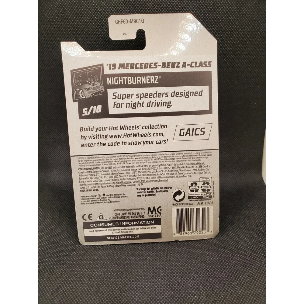 2020 Hot Wheels ~ '19 Mercedes-Benz A-Class ~ Nightburnerz  ~ 194/250 ~ Silver